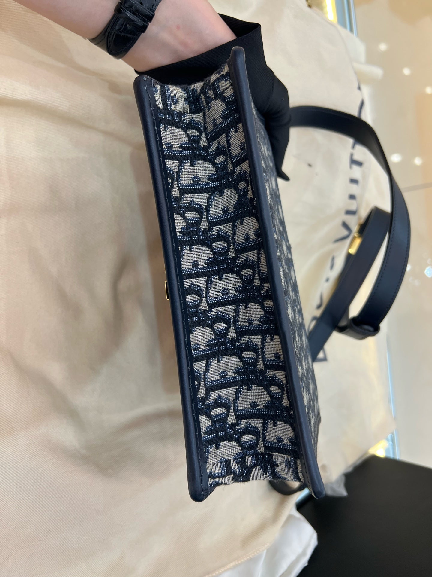 Dior - 30 Montaigne Small Bag - Dior Oblique Jacquard Canvas with Leather Trim - Blue - (Small)