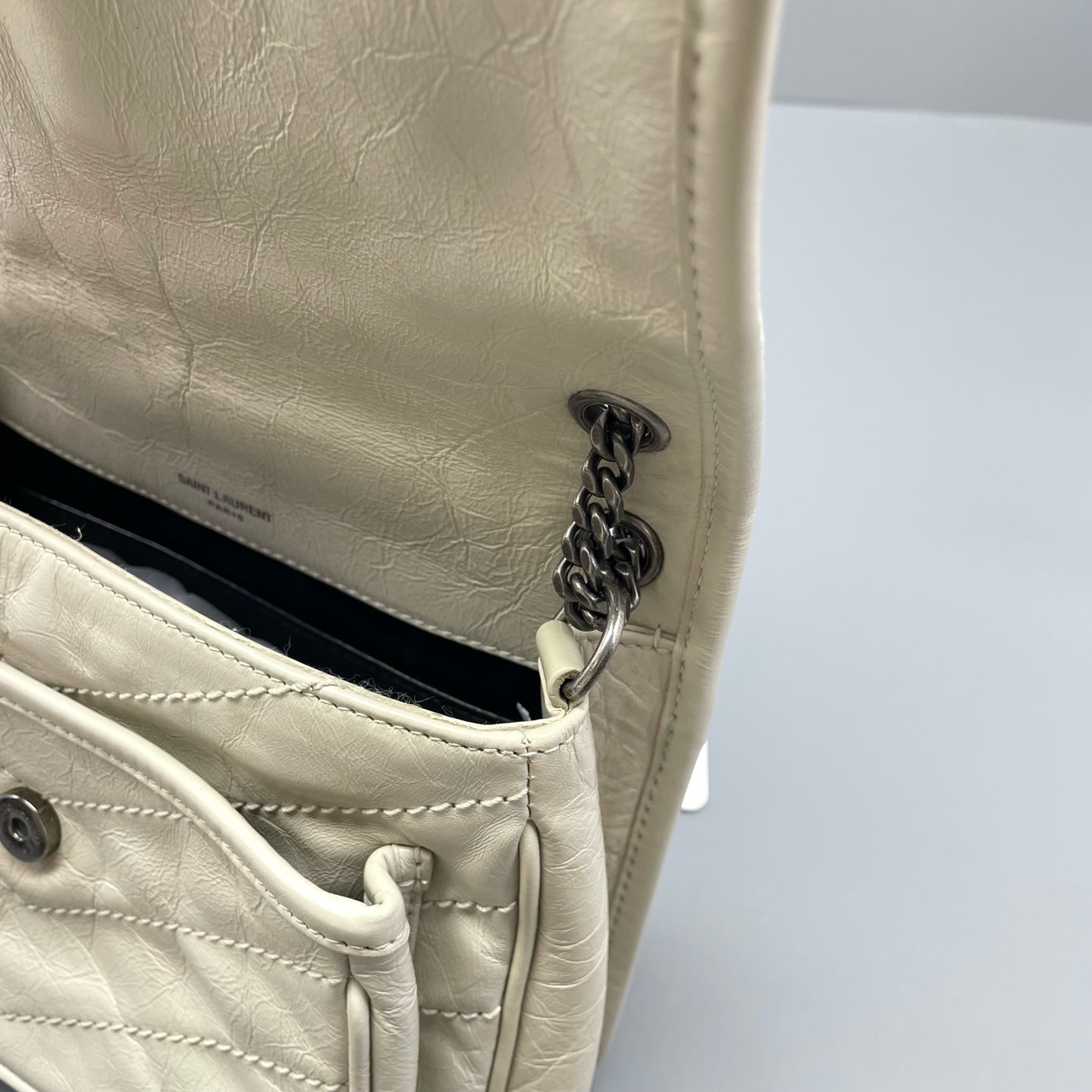 Saint Laurent - Niki Baby Chain Bag - Leather - White - (Small)