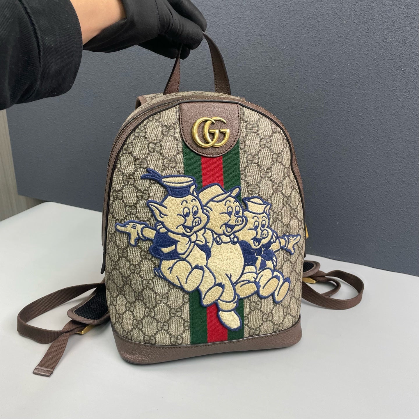 Gucci - Disney x Three Little Pigs Backpack - GG Supreme canvas with leather trim - Multicolour - (Small)