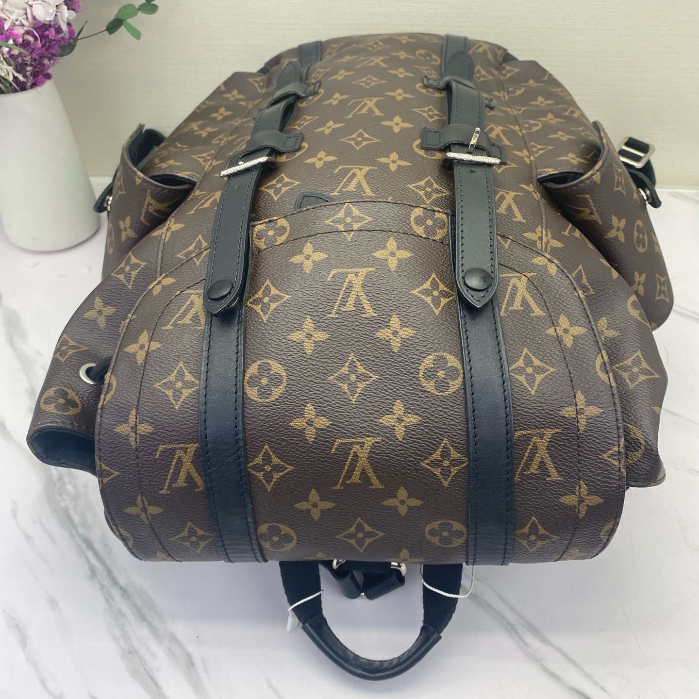 Louis Vuitton - Christopher - Monogram coated canvas with black leather trim - Brown - (large)