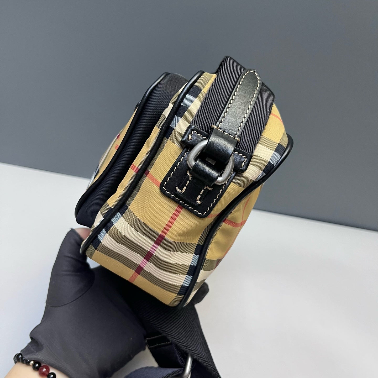 Burberry - Camera Bag - Canvas with leather trim - Beige - (small)