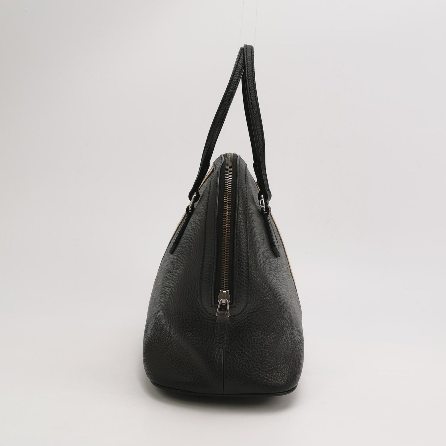 Gucci - Dome Bag with Web Stripe - Grained leather and canvas - Black - (Medium)