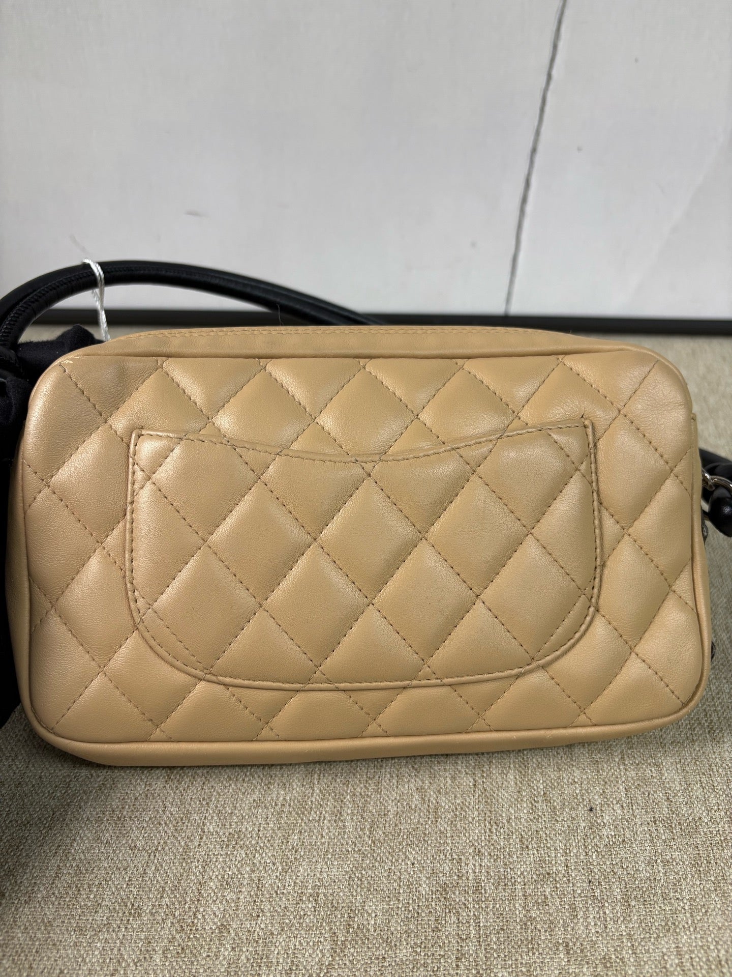 Chanel - Cambon Camera Shoulder Bag - Calfskin leather - Beige with black accents - (Small)