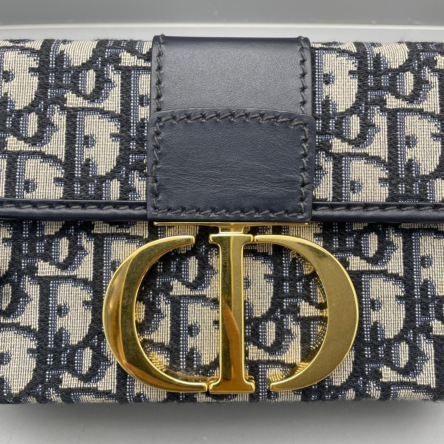 Dior - 30 Montaigne Mini Box Bag - Dior Oblique jacquard canvas with calfskin leather trim - Navy - (mini)