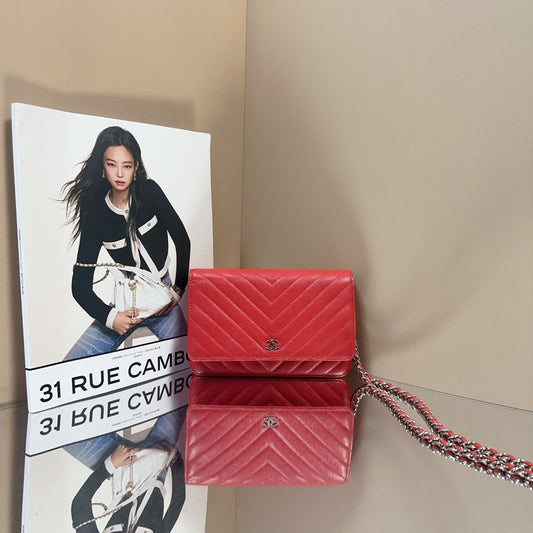 Chanel - WOC (Wallet on Chain) - Caviar leather - Red - (mini)