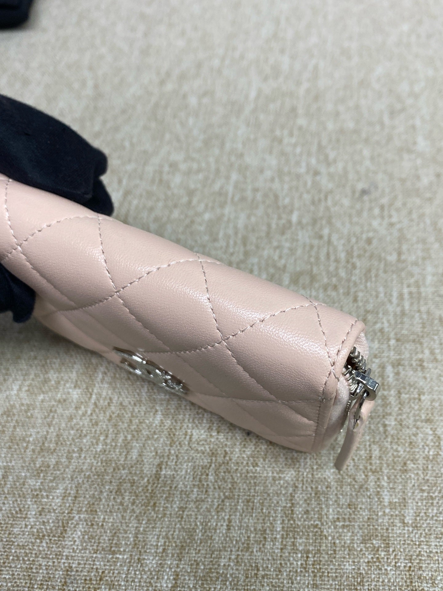 Chanel - Double C Star Zip Wallet Card Holder - Lambskin leather - Pink - (Small)