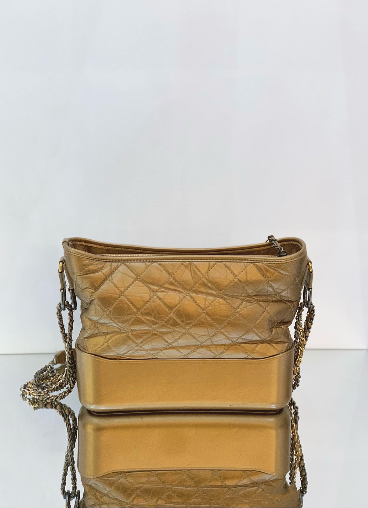 Chanel - Gabrielle Hobo Bag - Aged calfskin and smooth calfskin - Gold - (Medium)