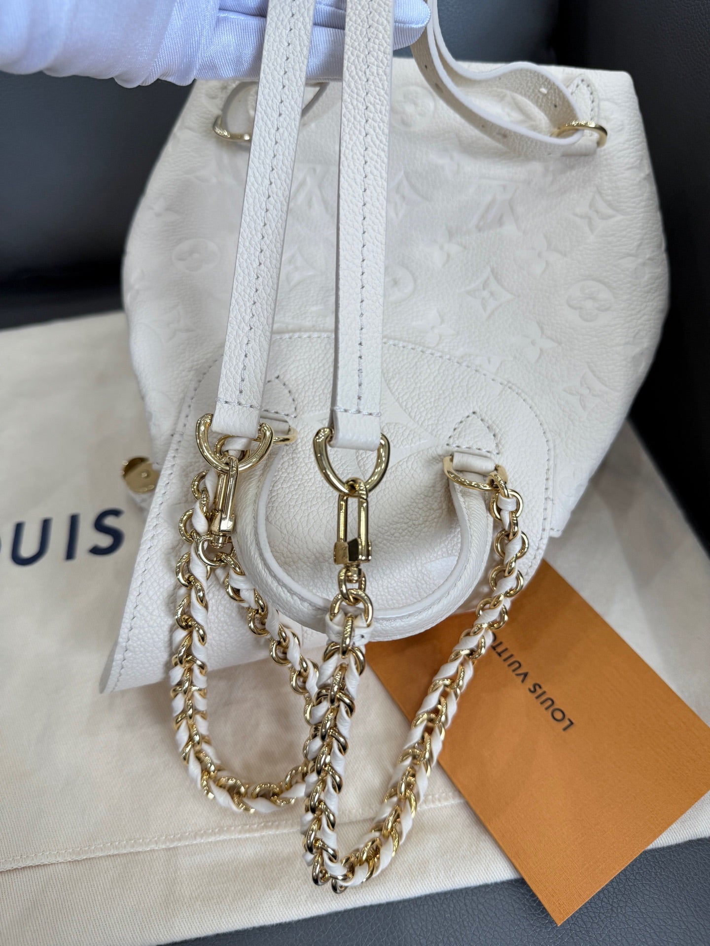 Louis Vuitton - Montsouris Backpack BB (M47106) - Grained leather - White - (small)