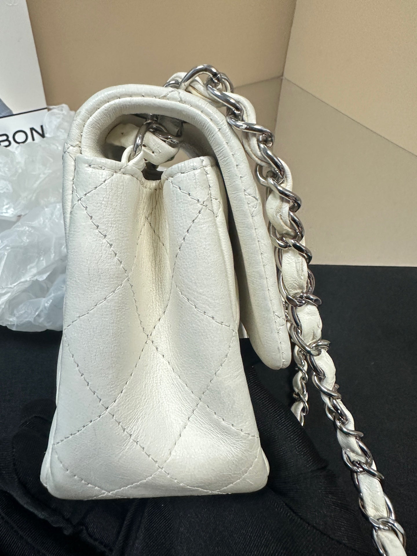 Chanel - Classic Flap Mini Square - Lambskin leather - White - (mini)