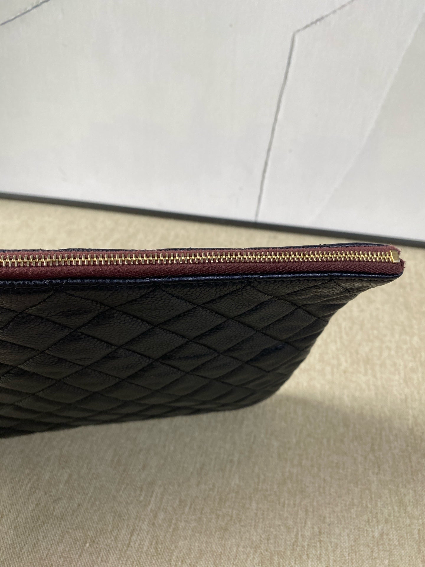 Chanel - Quilted Clutch Bag - Caviar leather - Black - (Large)
