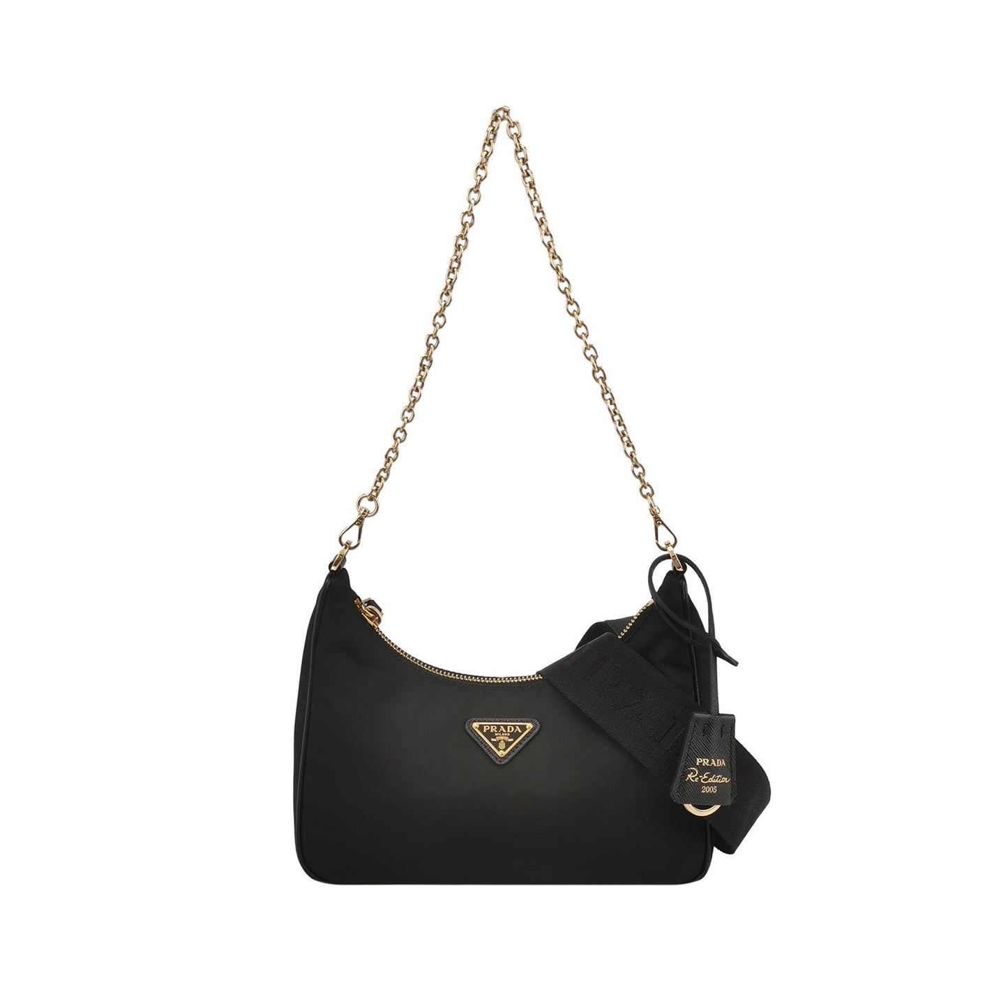 Prada - Re-Edition 2005 Shoulder Bag - Re-Nylon with Saffiano leather trim - Black - (mini)