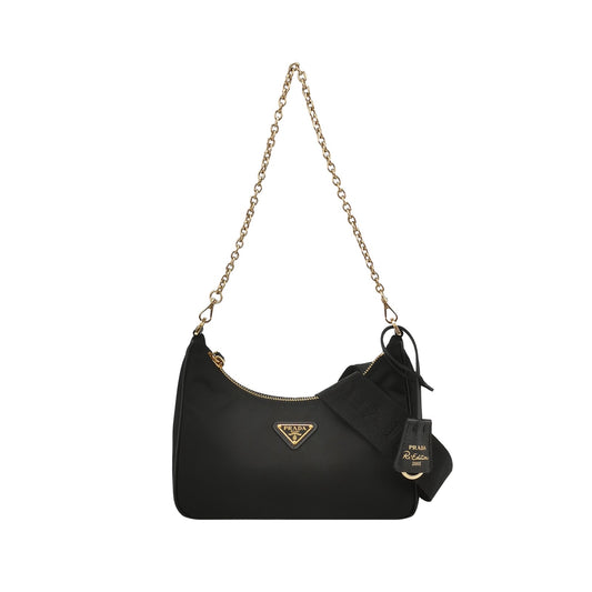 Prada - Re-Edition 2005 Shoulder Bag - Re-Nylon with Saffiano leather trim - Black - (mini)