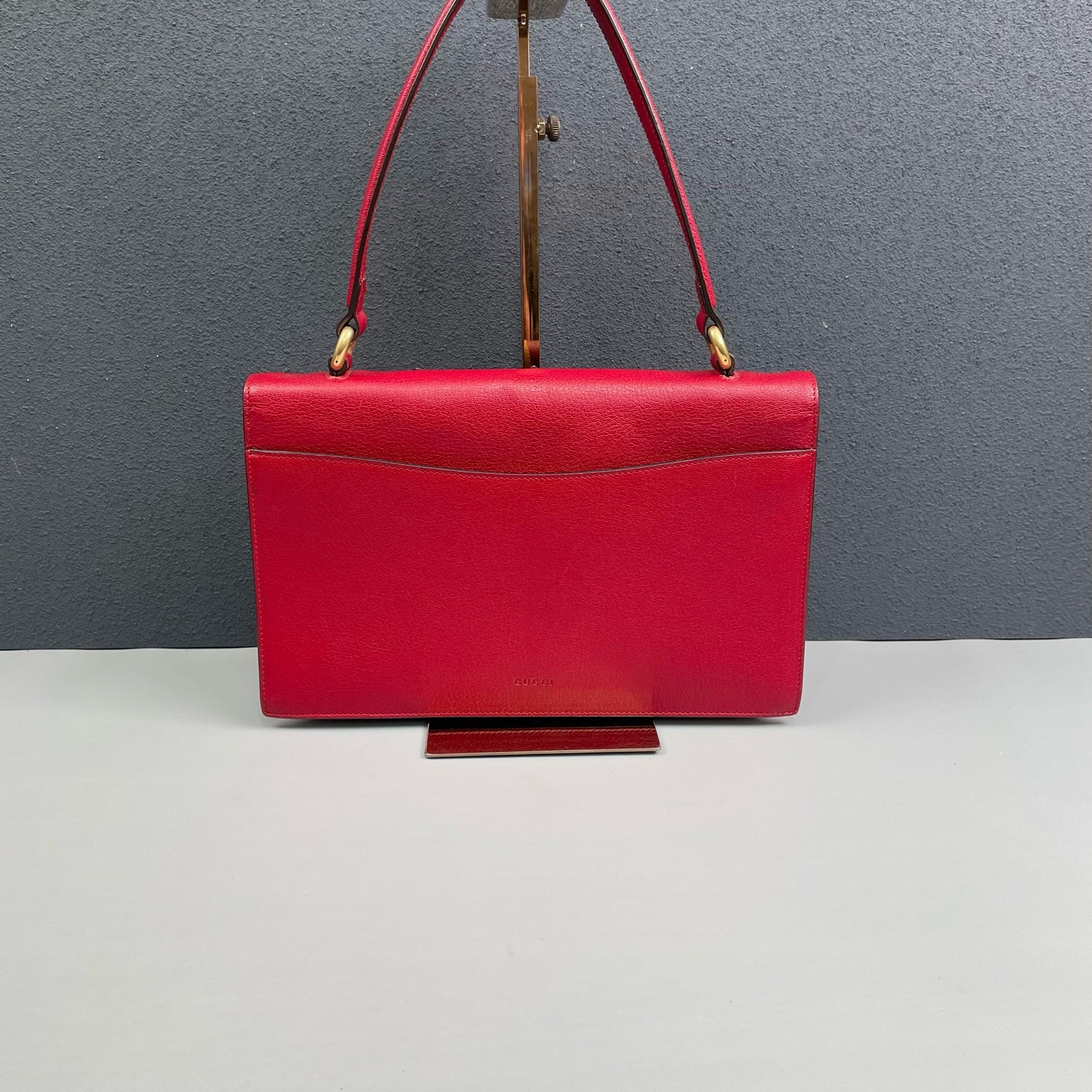 Gucci - Tiger Head Flap Bag with Graffiti and Bow - Leather - Red - (small)