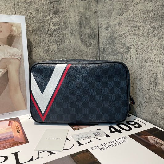 Louis Vuitton - America's Cup Regatta Limited Edition Toiletry Pouch - Damier Graphite coated canvas - Black - (small)