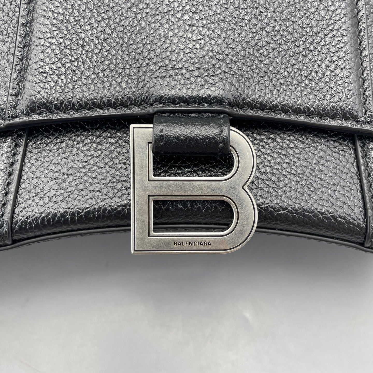 Balenciaga - Hourglass XS - Pebbled leather - Black - (mini)