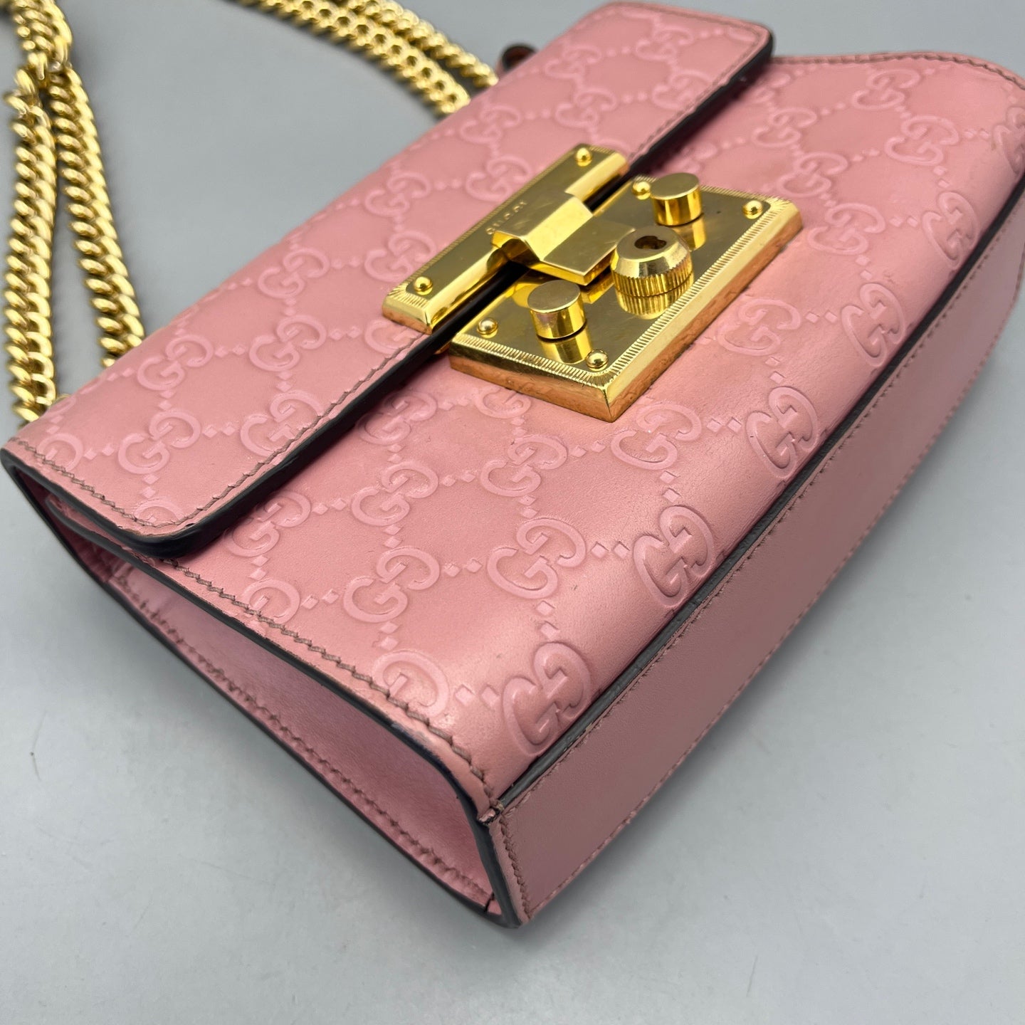 Gucci - Padlock Shoulder Bag - Leather - Pink - (mini)