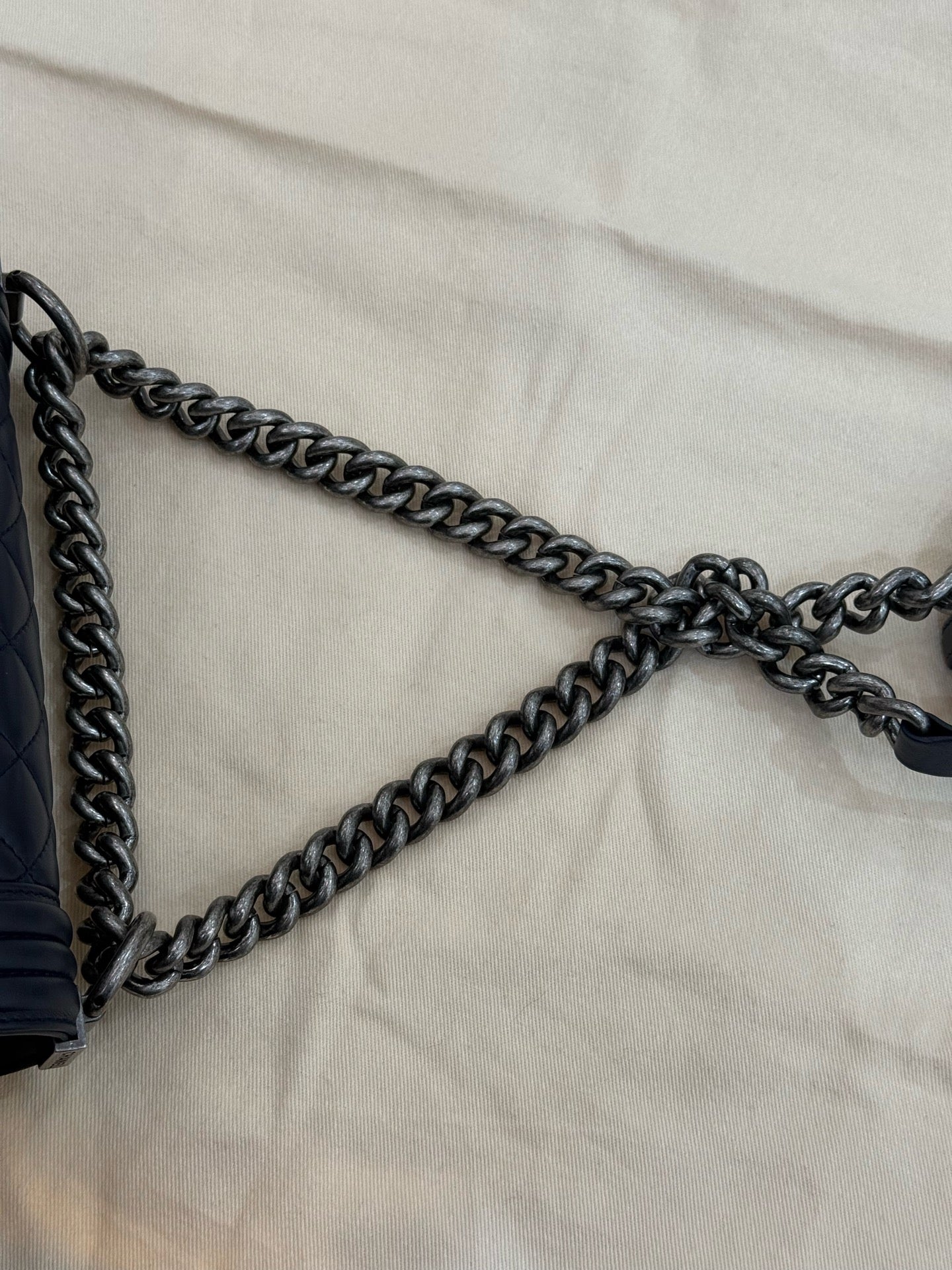 Chanel - Boy Bag Small - Lambskin leather - Navy - (small)