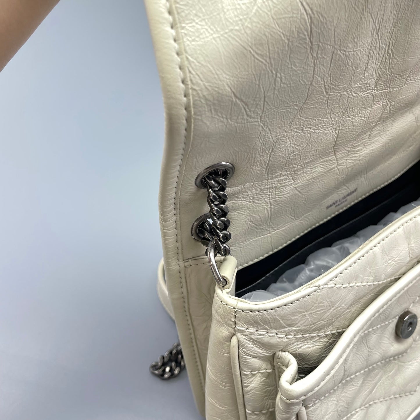 Saint Laurent - Niki Baby Chain Bag - Leather - White - (Small)