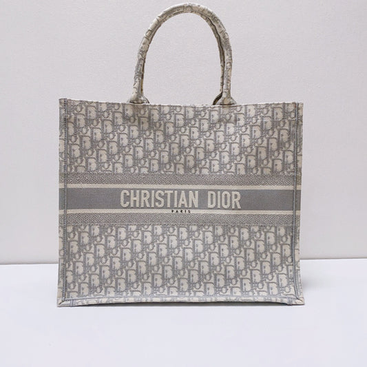 Dior - Book Tote - Jacquard canvas - Grey - (Large)