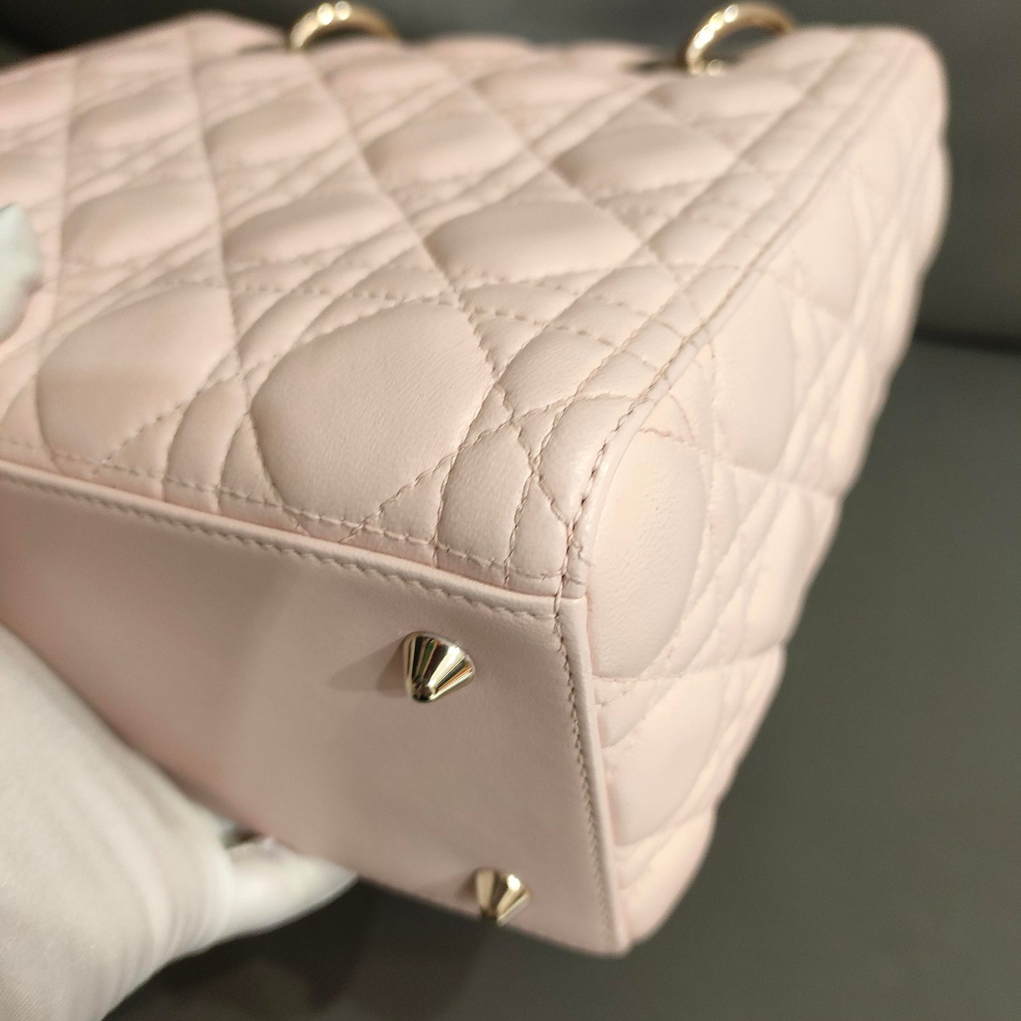 Dior - Lady Dior Bag - Lambskin leather - Pink with Gold-Tone Hardware - (Medium)