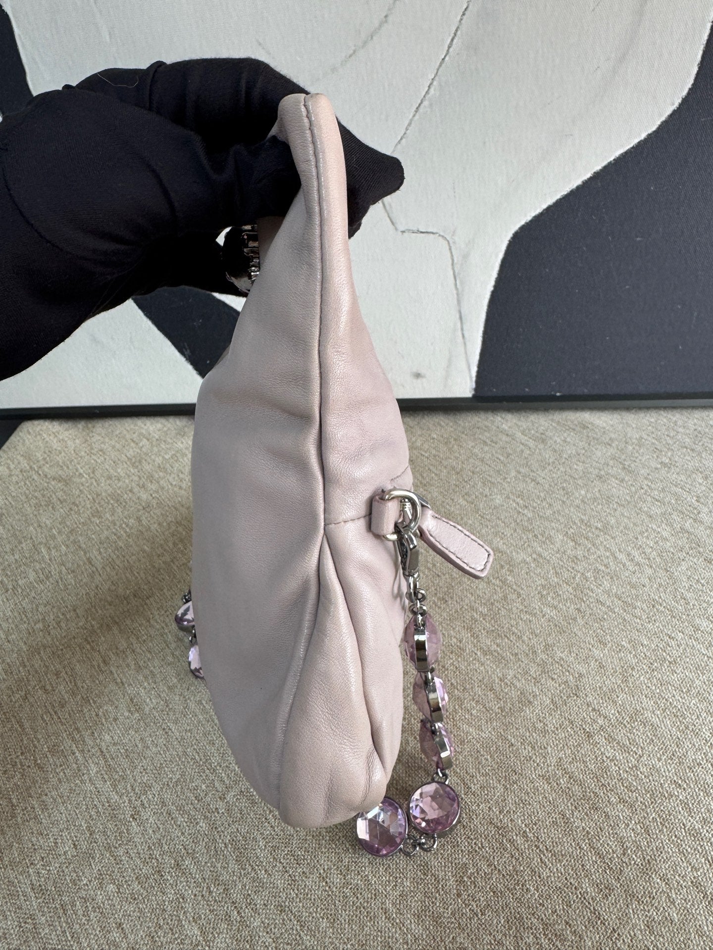 Miu Miu - Jeweled Chain Bag - Lambskin leather - Purple - (mini)