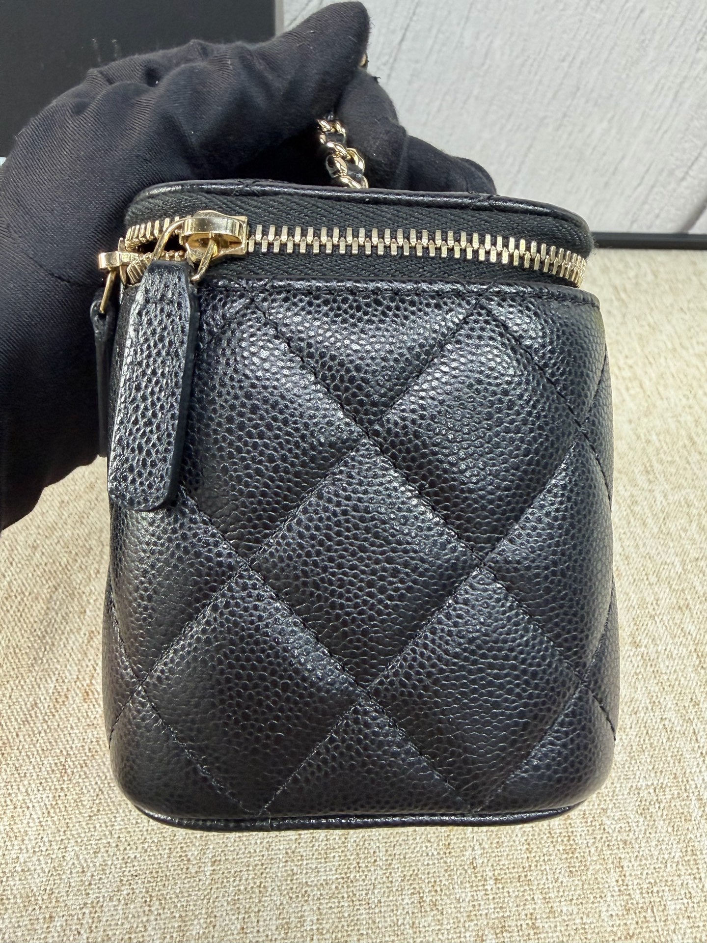 Chanel - Classic Long Vanity With Chain (AP1341-B10583-C3906) - Grained calfskin leather - Black - (mini)