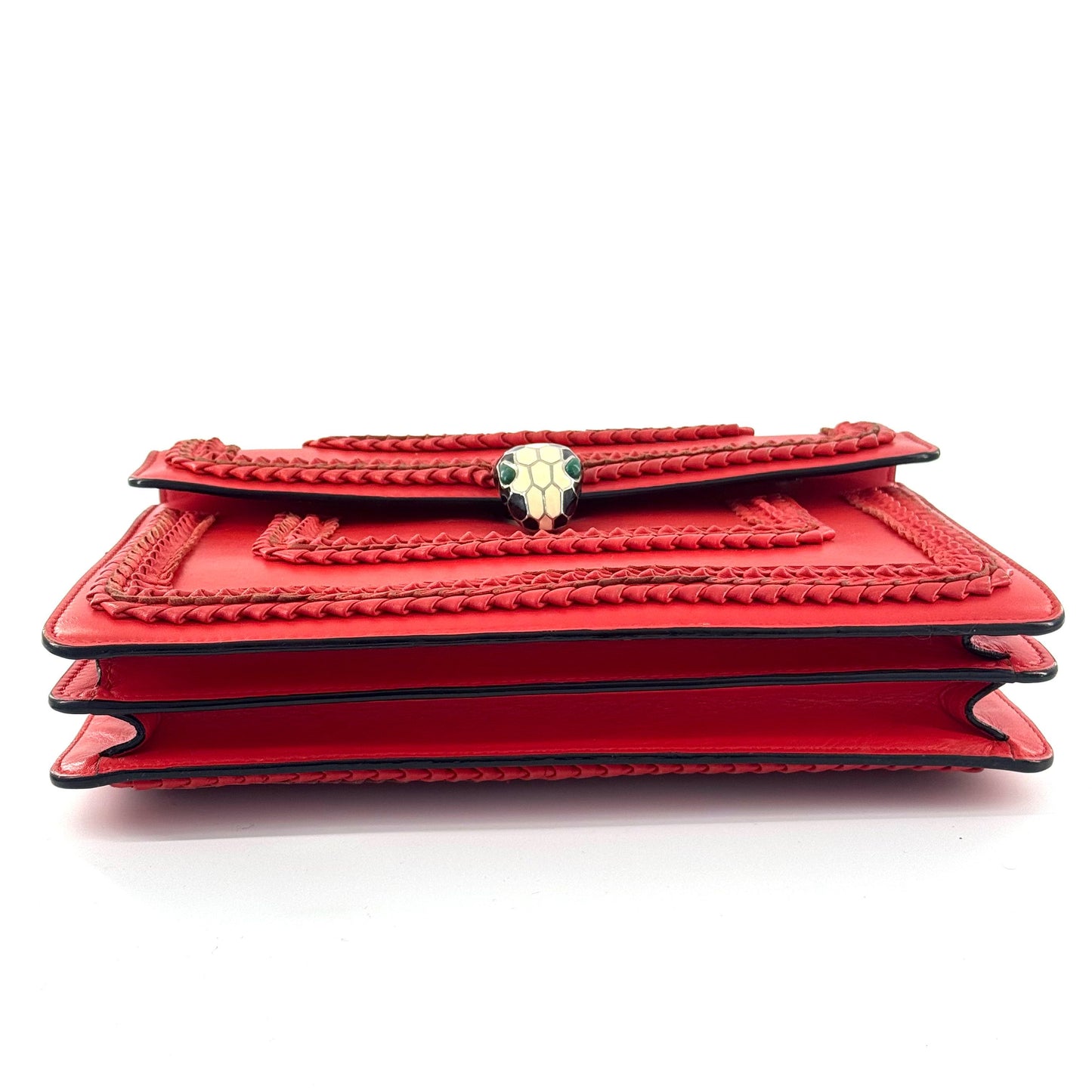 Bvlgari - Serpenti Forever Woven Chain Bag - Leather - Red - (medium)
