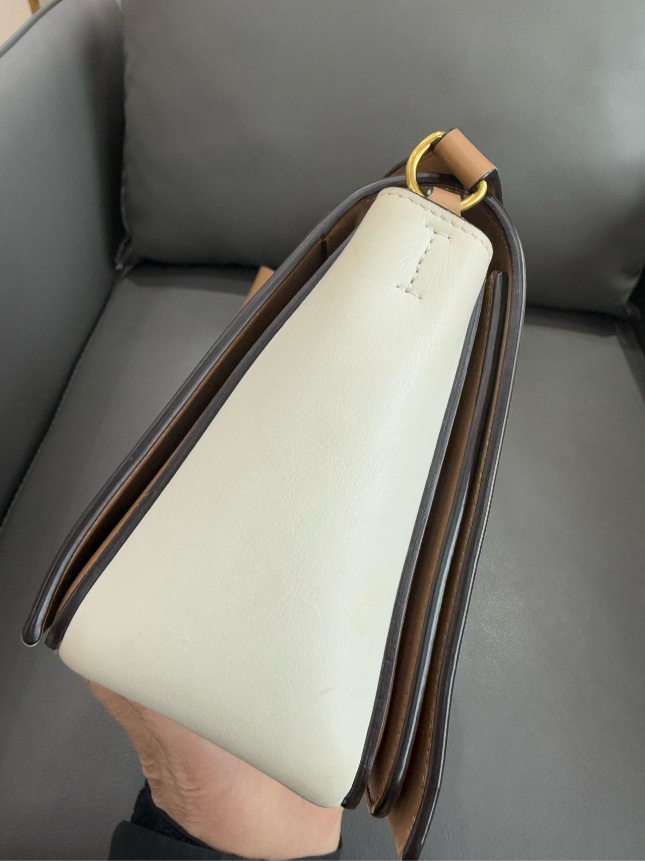 Celine - Frame - Cowhide leather - Beige and White - (medium)