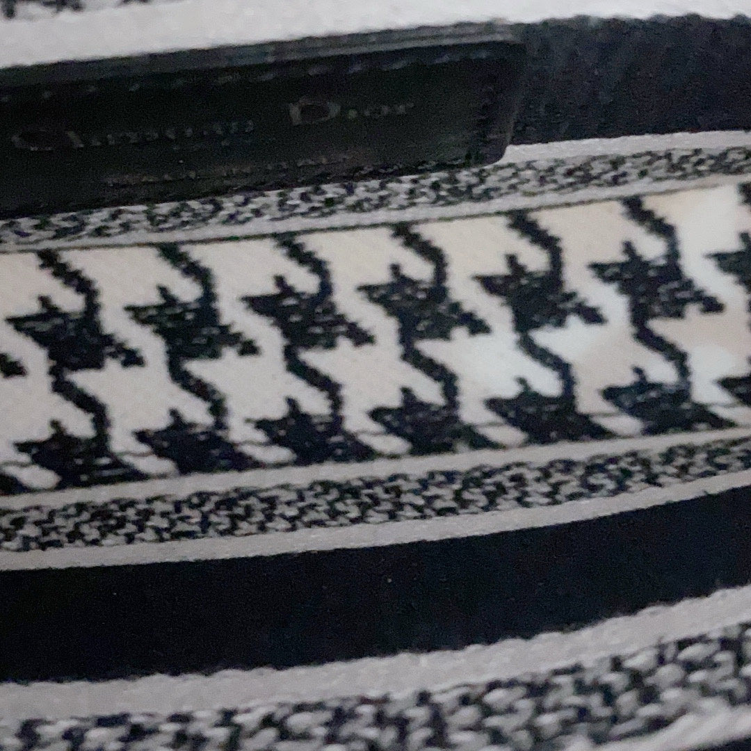 Dior - Lady Dior Mini - Embroidered cloth - Black and White - (Mini)