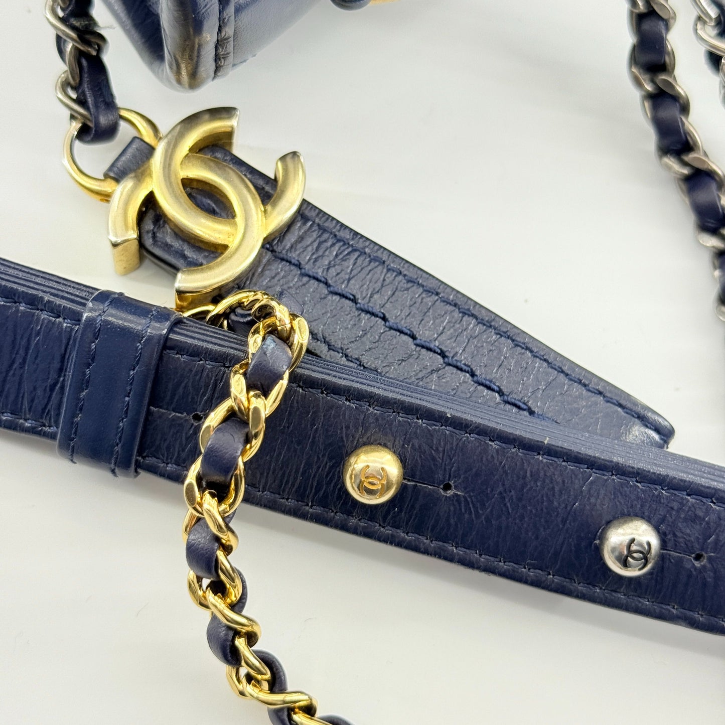 Chanel - Gabrielle Hobo Bag - Aged calfskin leather - Blue - (Small)