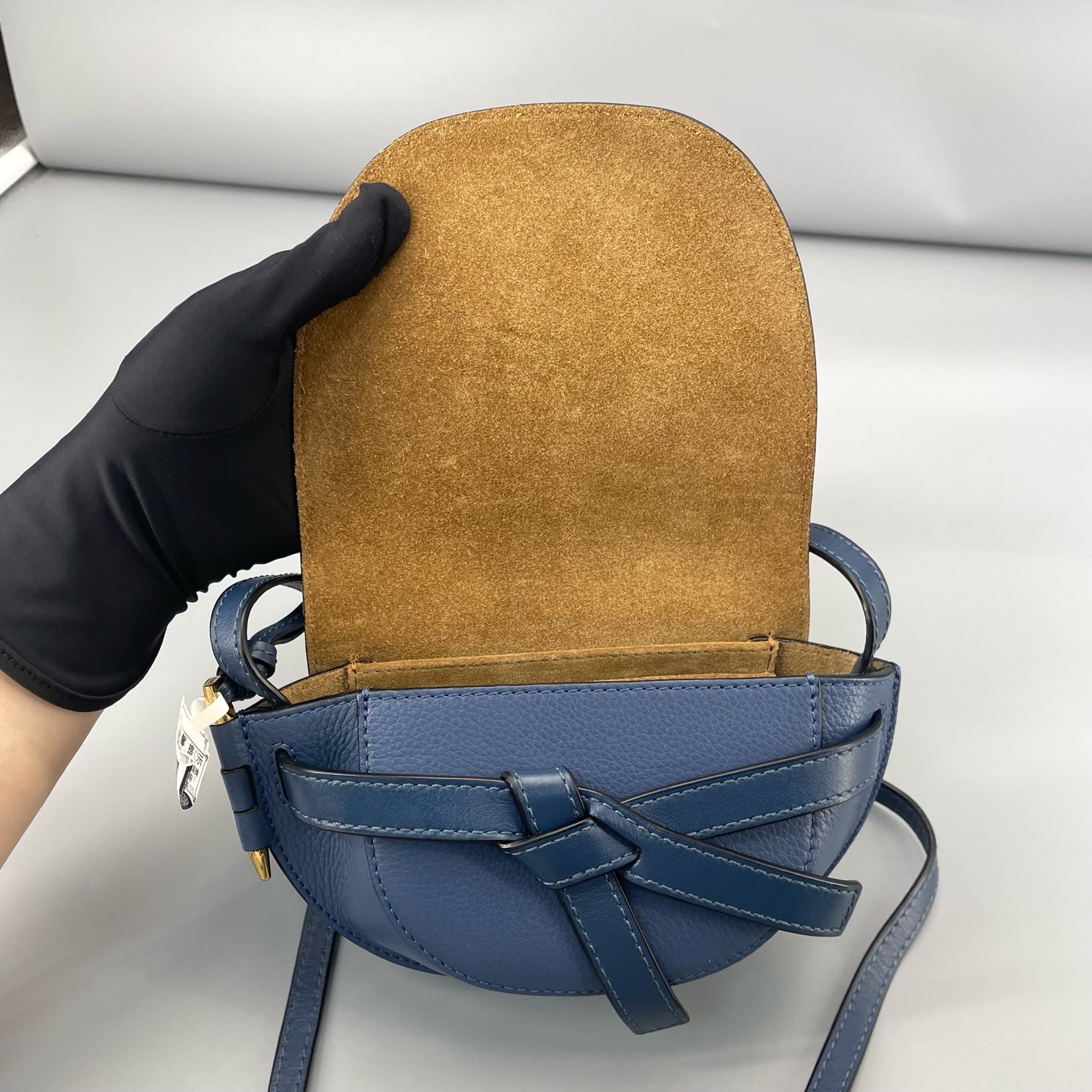 Loewe - Gate Mini Saddle Bag - Grained leather - Blue - (mini)
