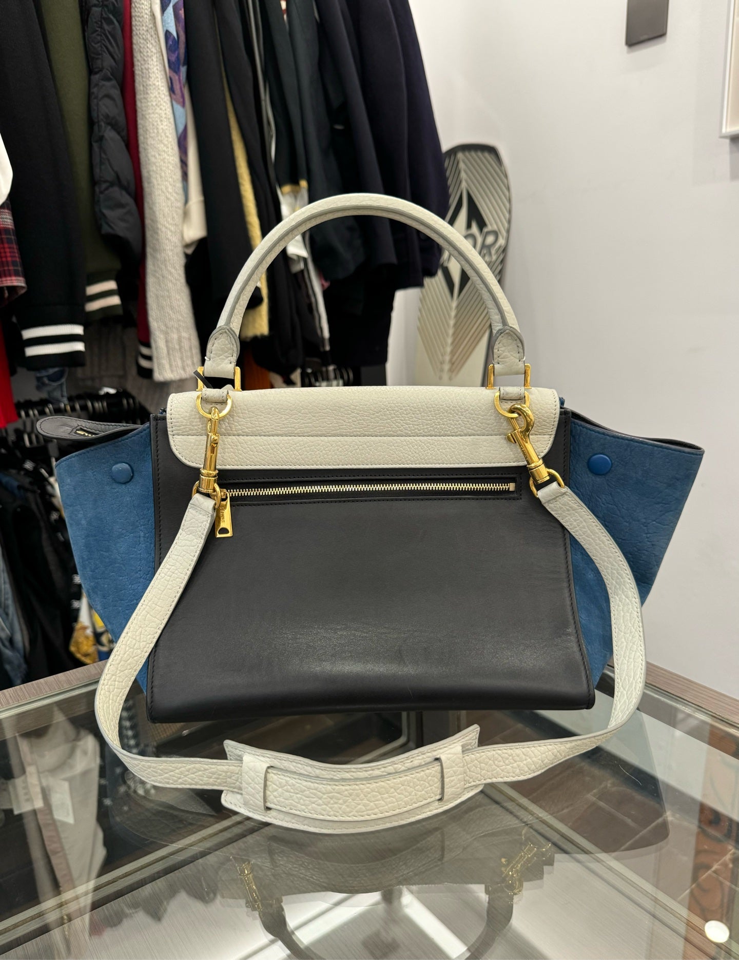 Celine - Trapeze Small - Leather and Suede - Multicolour - (small)