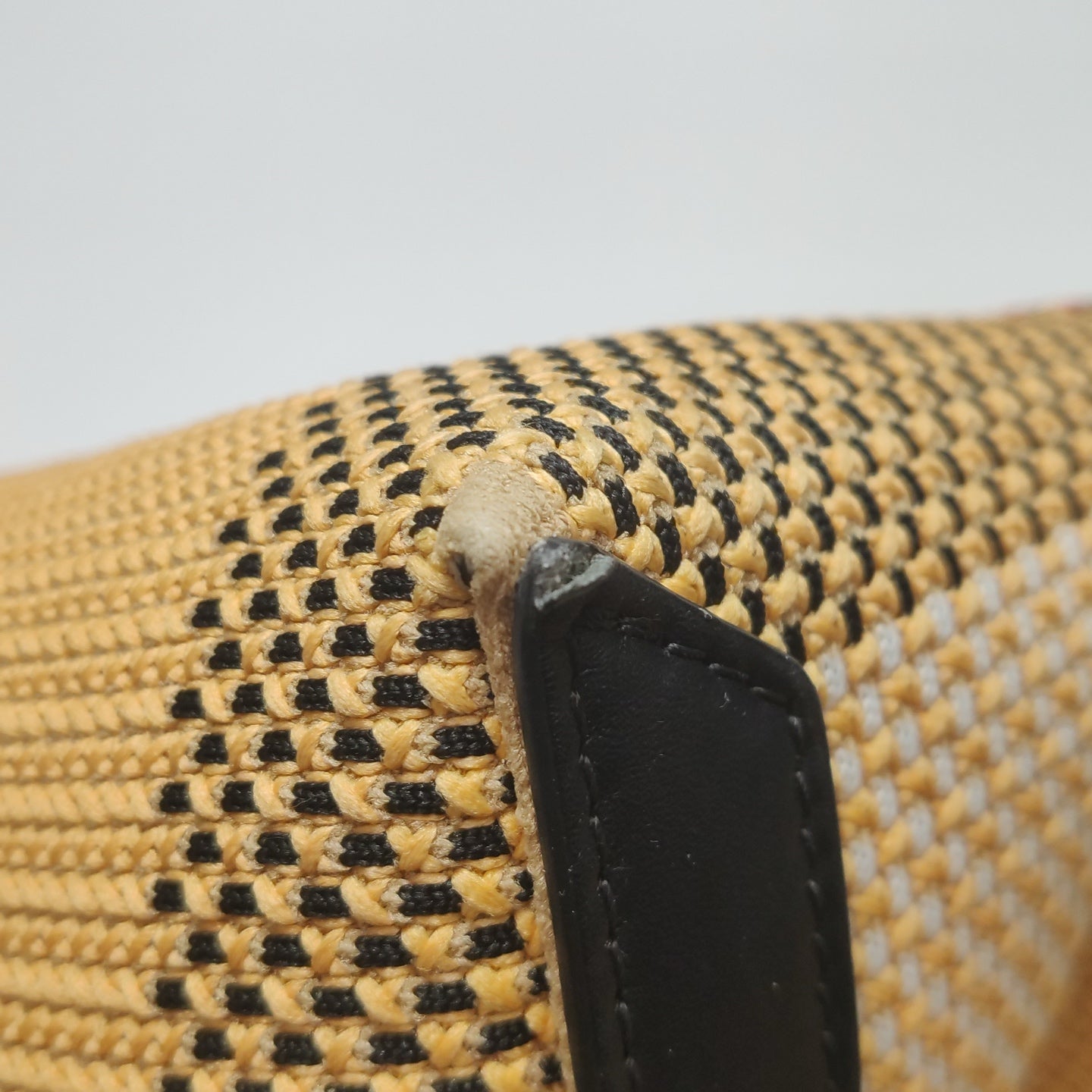 Burberry - Woven Logo and Check Tote Bag - Woven textile and leather - Mustard Yellow, Black, Yellow, Red, and White - (Large)