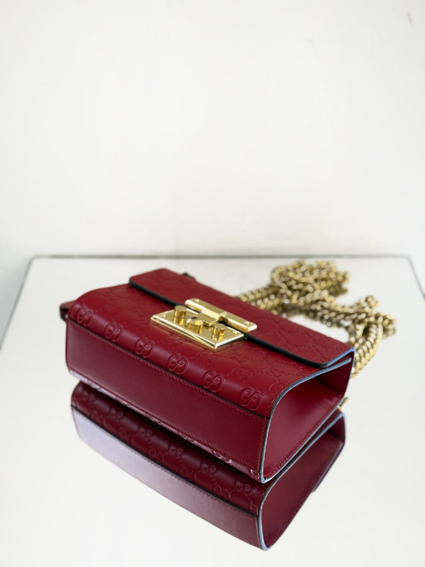 Gucci - Padlock - Guccissima embossed leather - Red - (small)