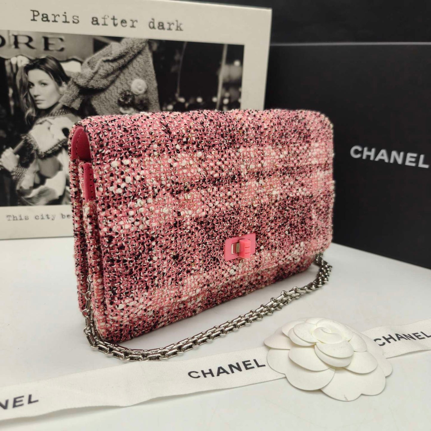 Chanel - 2.55 Reissue Wallet On Chain (WOC) - Tweed - Pink with Multicolour - (mini)