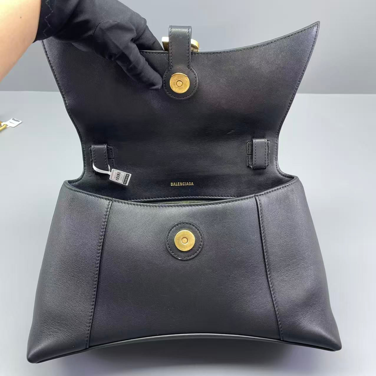 Balenciaga - Crush Shoulder Bag - Leather - Black - (small)