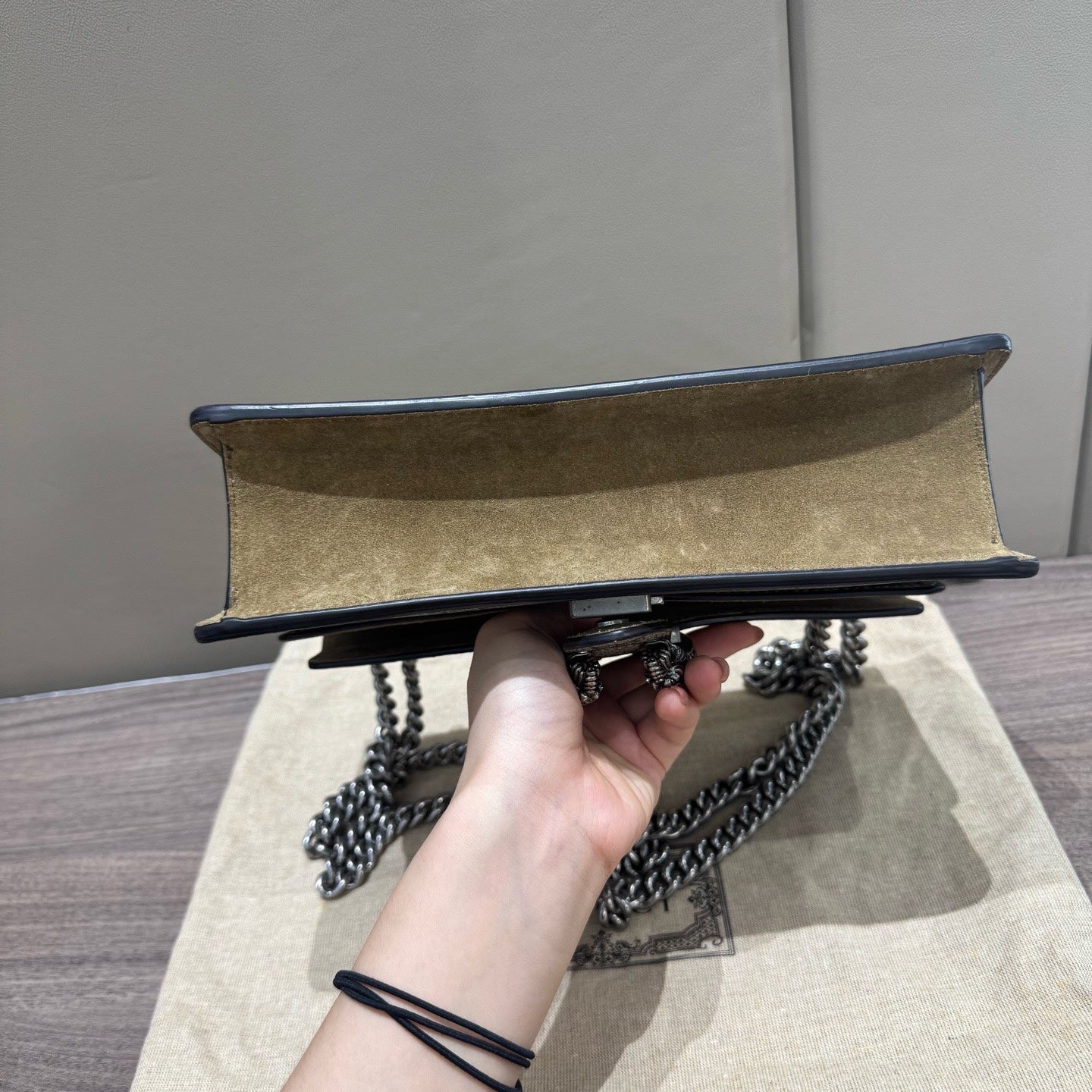 Gucci - Dionysus Shoulder Bag - GG Supreme coated canvas and suede with leather trim - Beige - (small)