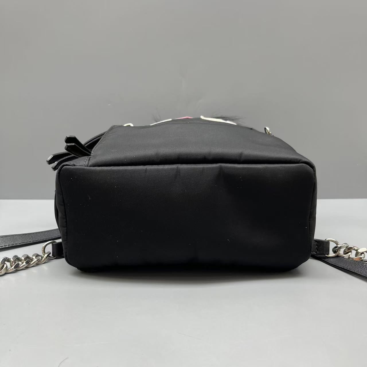 Fendi - Bag Bugs Monster Small Backpack - Polyamide with Leather and Fur trim - Black - (Small)