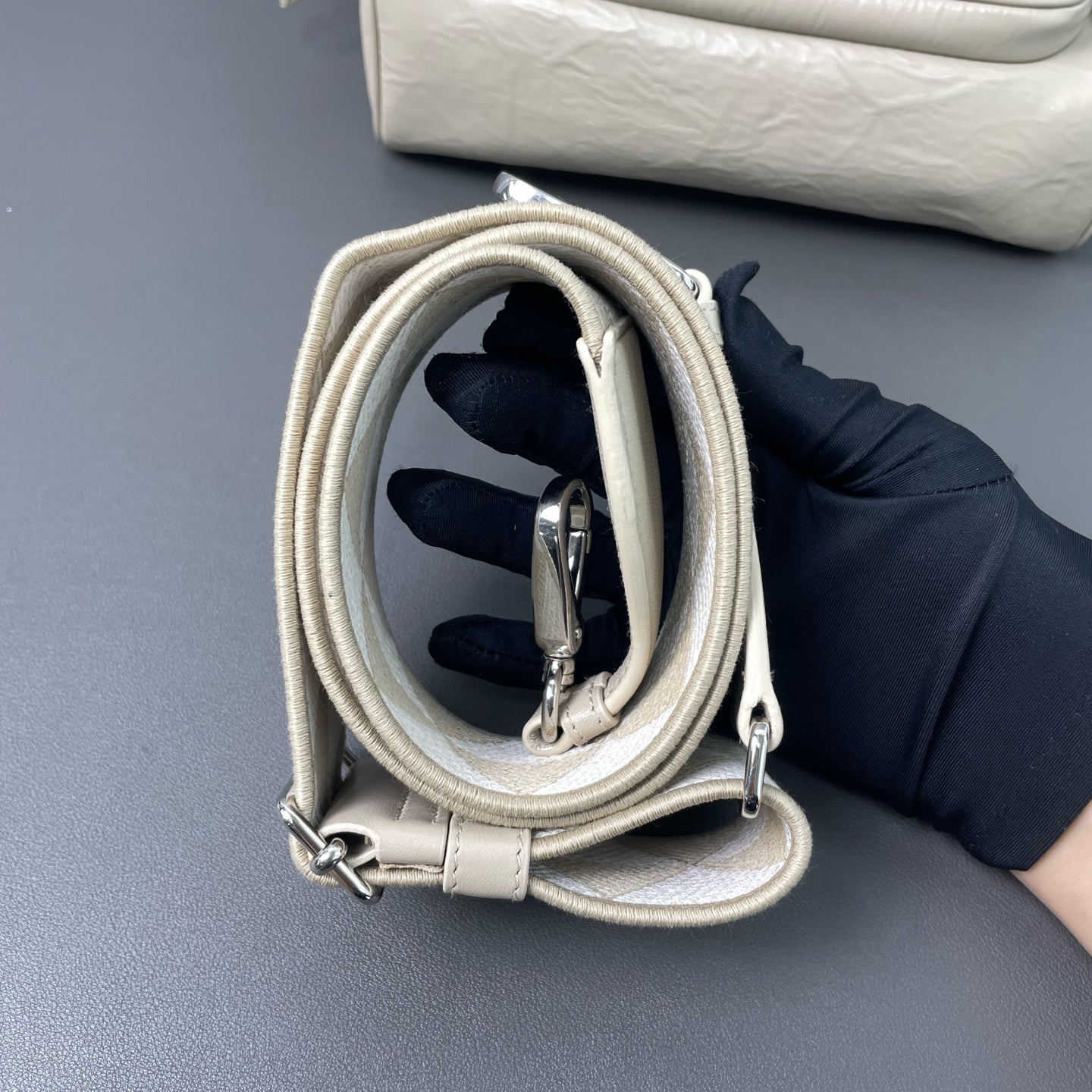 Prada - Runway Crossbody Bag - Lambskin leather - Beige - (mini)