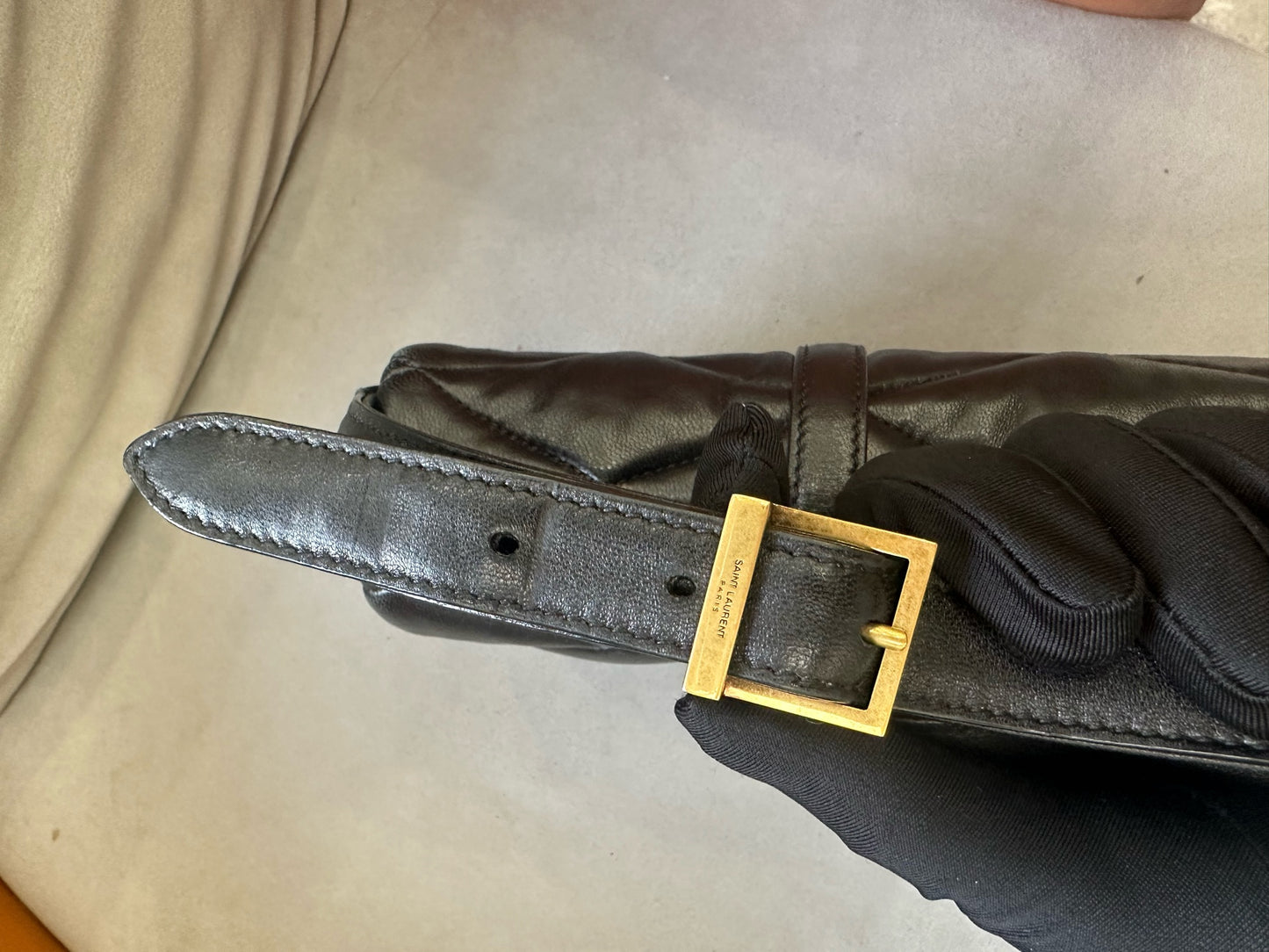 Saint Laurent - LE57 - Lambskin leather - Black - (Small)
