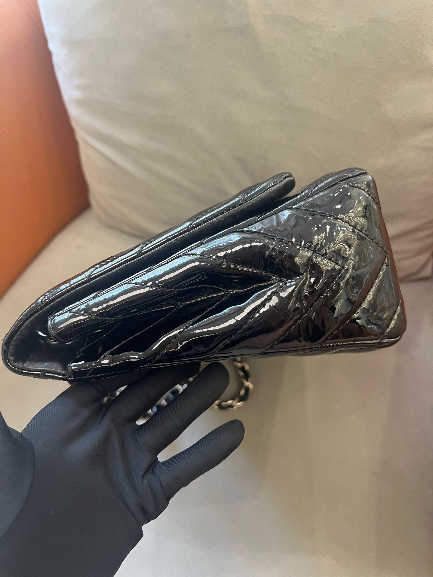 Chanel - Classic Flap Jumbo Maxi - Patent leather - Black - (Large)