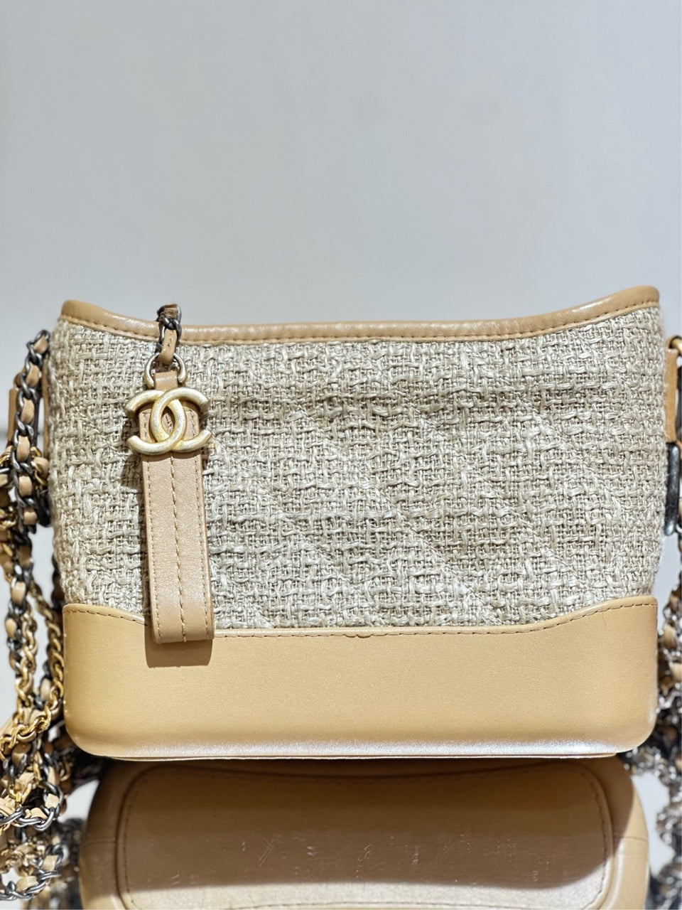 Chanel - Gabrielle Hobo Bag - Tweed and calfskin leather - Beige - (Small)