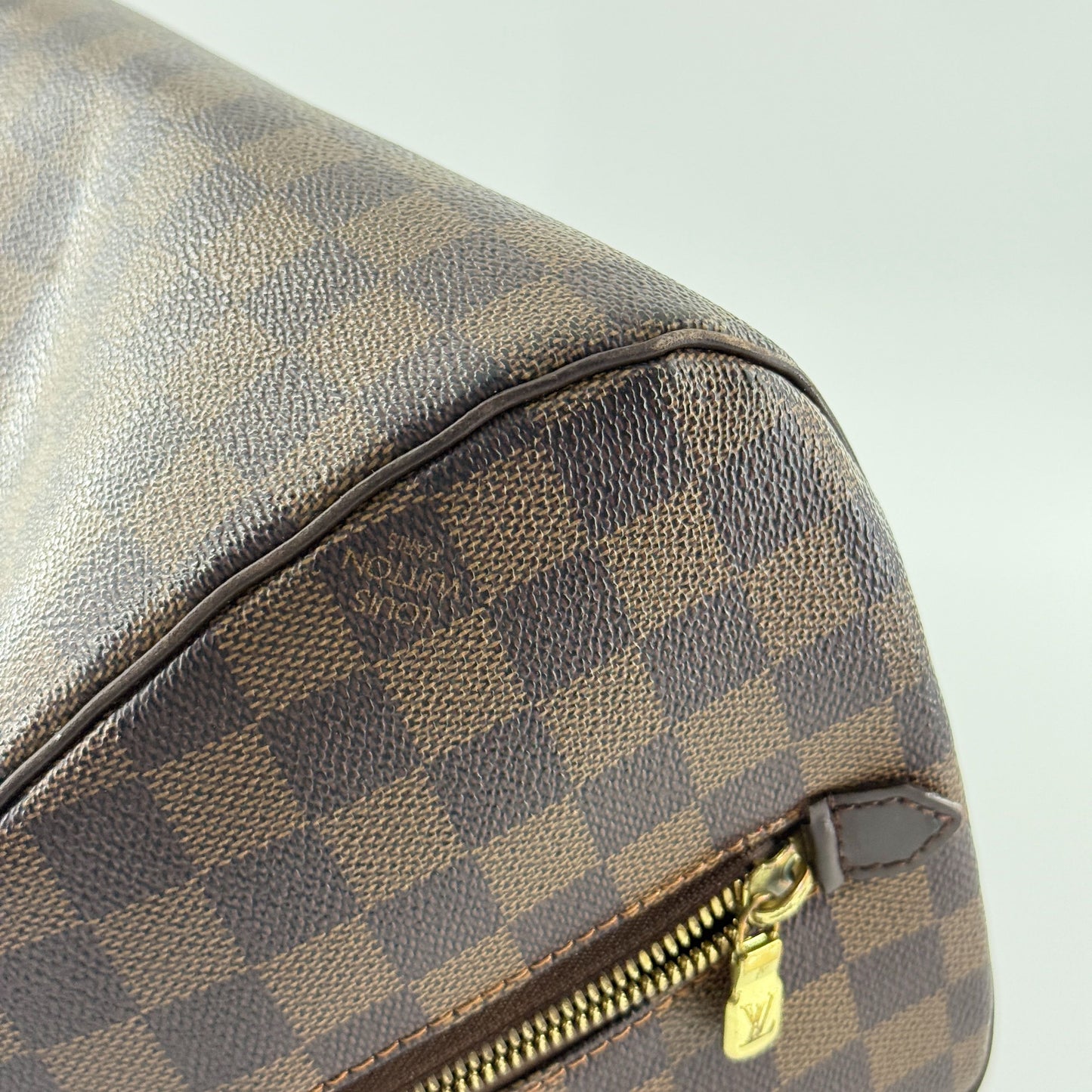 Louis Vuitton - Damier Ebene Bowling Bag - Damier Ebene coated canvas with leather trim - Brown - (Medium)