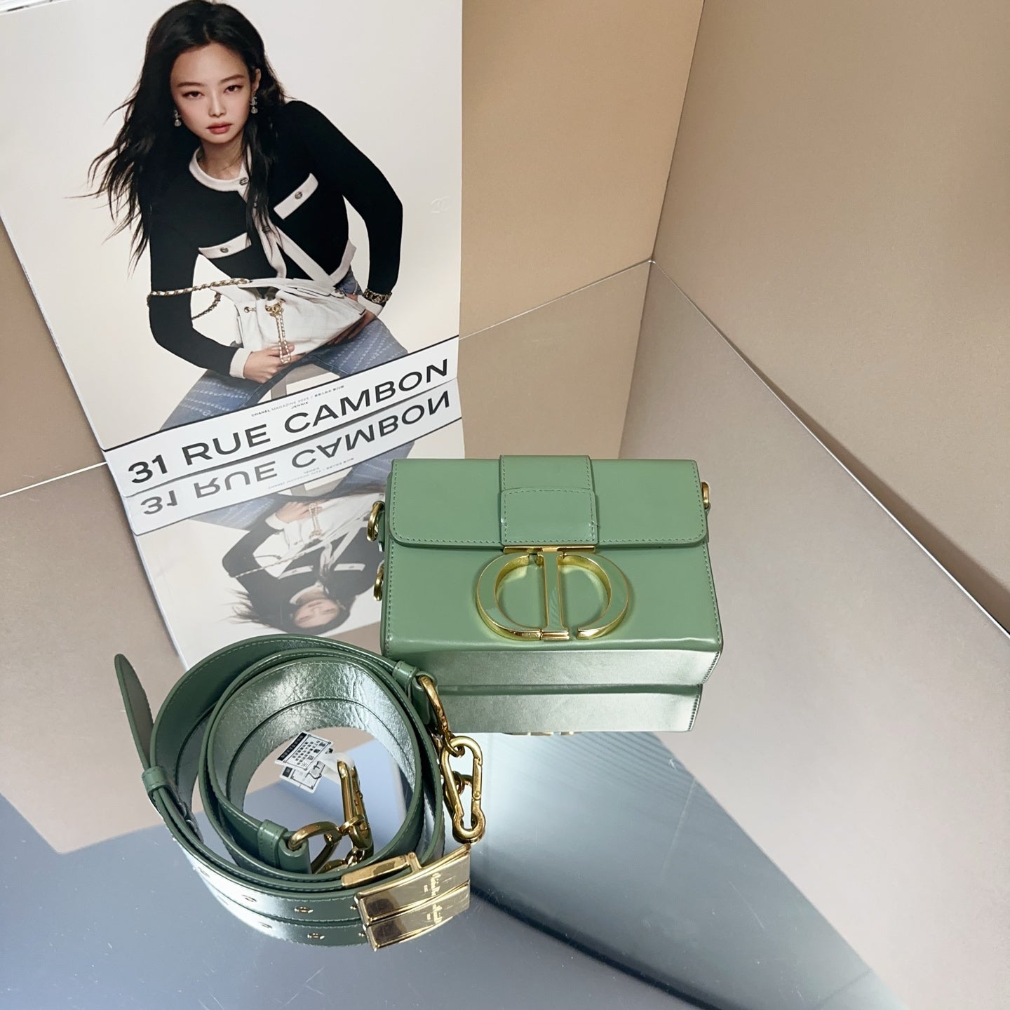 Dior - 30 Montaigne Box Bag Mini - Leather - Green - (mini)