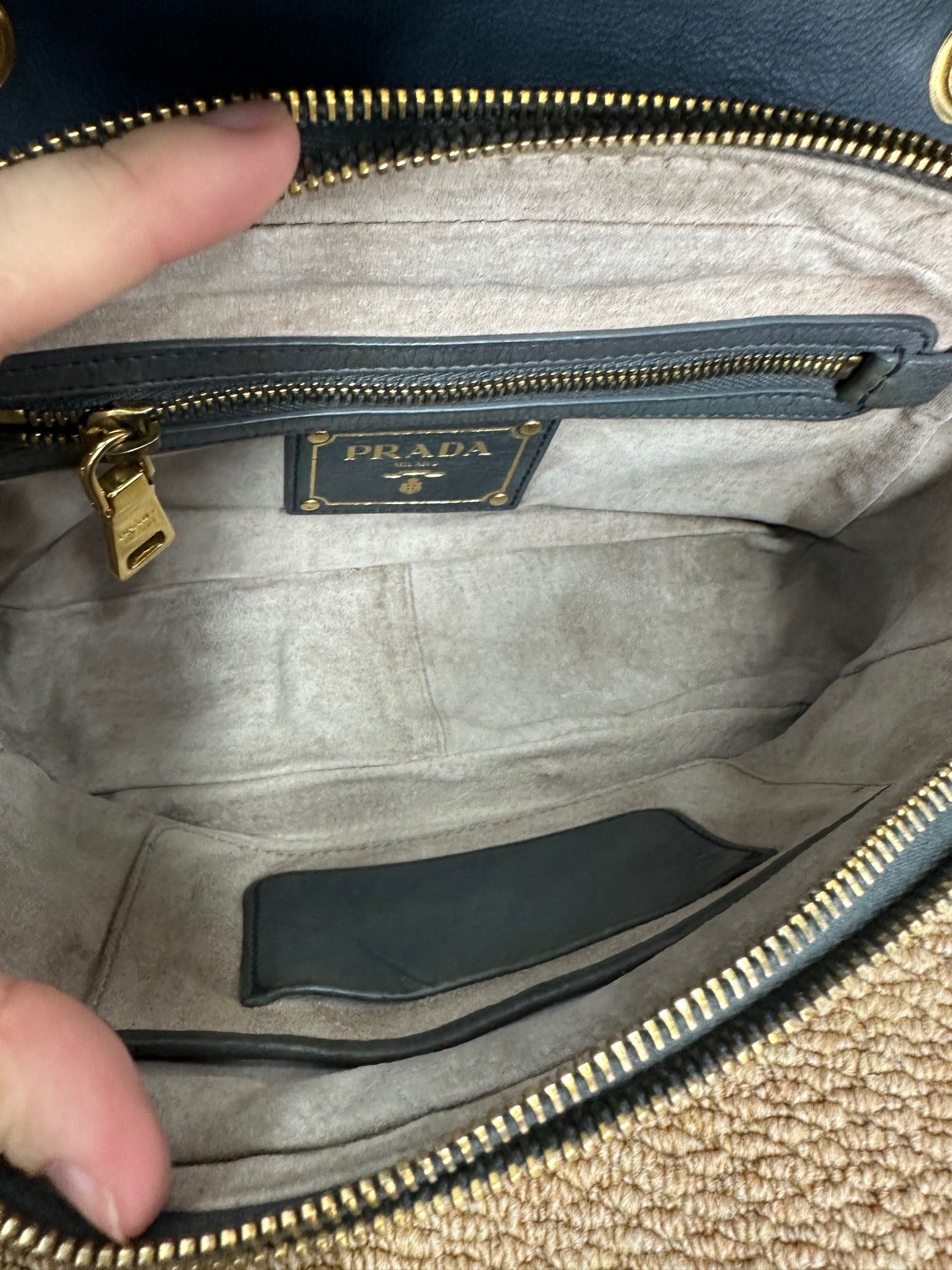 Prada - Yuanbao Flap Crossbody Bag - Leather - Blue - (mini)