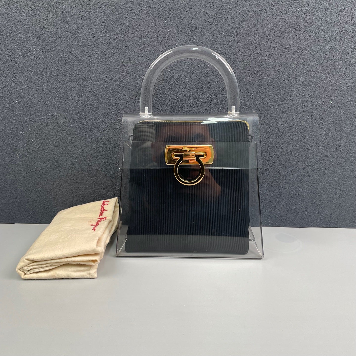 Ferragamo - Museum Series Handbag - Acrylic - Clear with Black interior - (mini)
