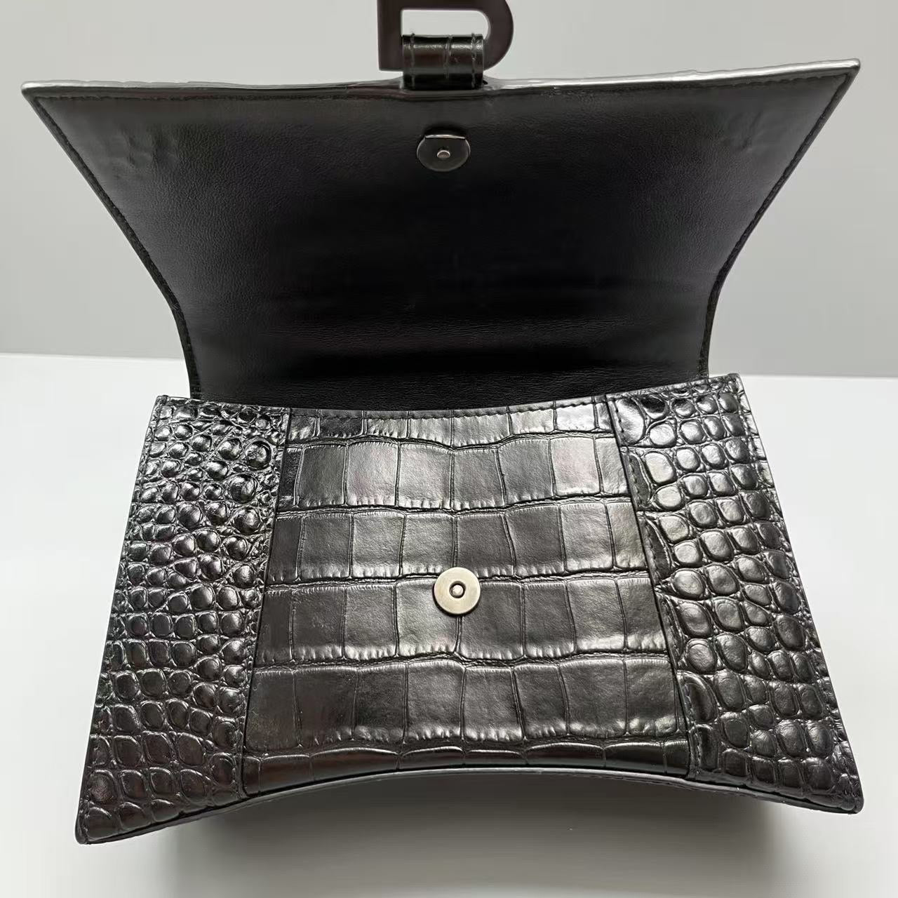 Balenciaga - Hourglass Top Handle Bag - Leather - Black - (Small)