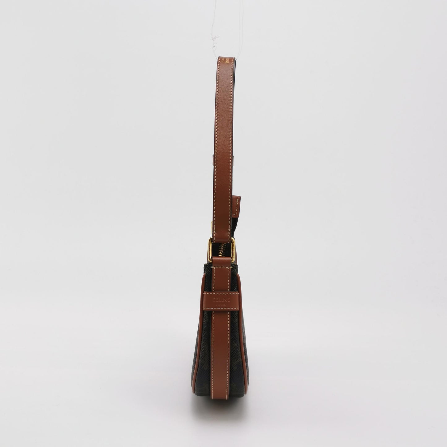 Celine - AVA Triomphe Canvas Handbag - Triomphe Canvas with calfskin leather trim - Brown - (Small)