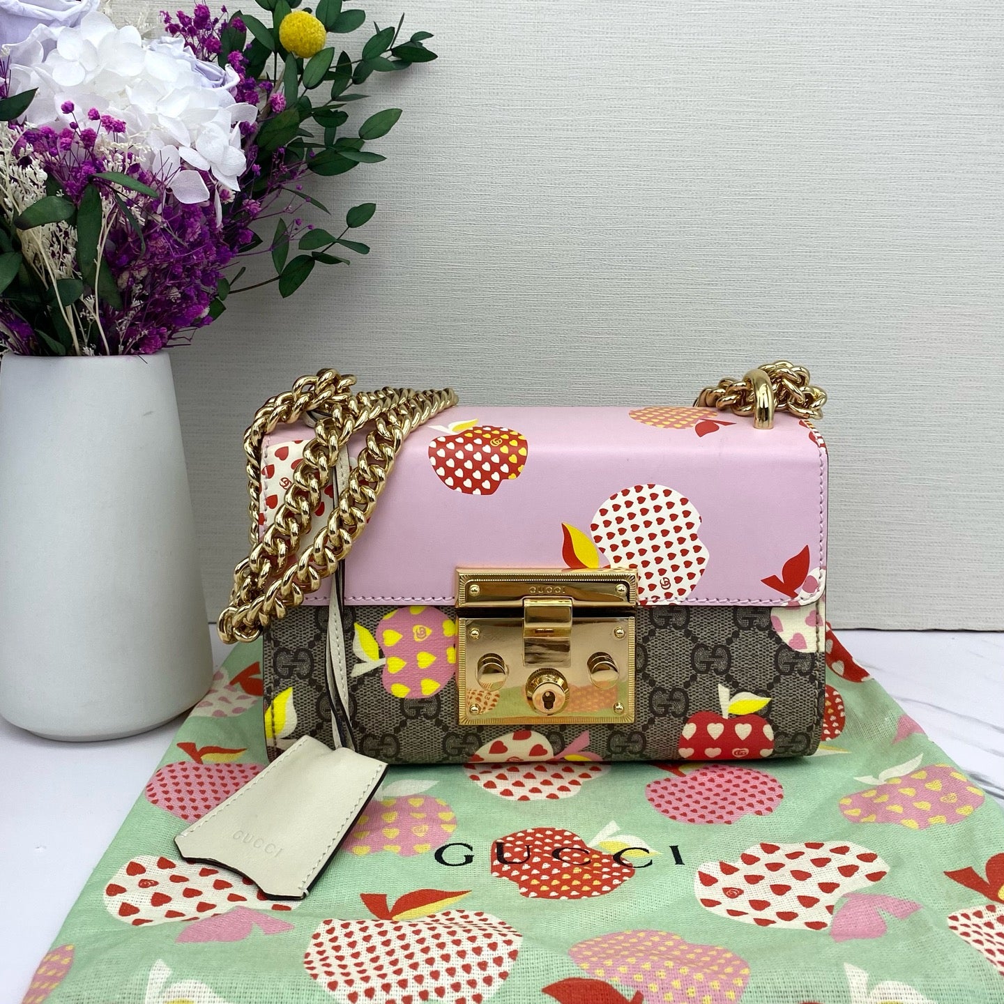 Gucci - Padlock Pink Apple Heart Limited Edition - GG Supreme canvas with leather trim - Multicolour - (small)