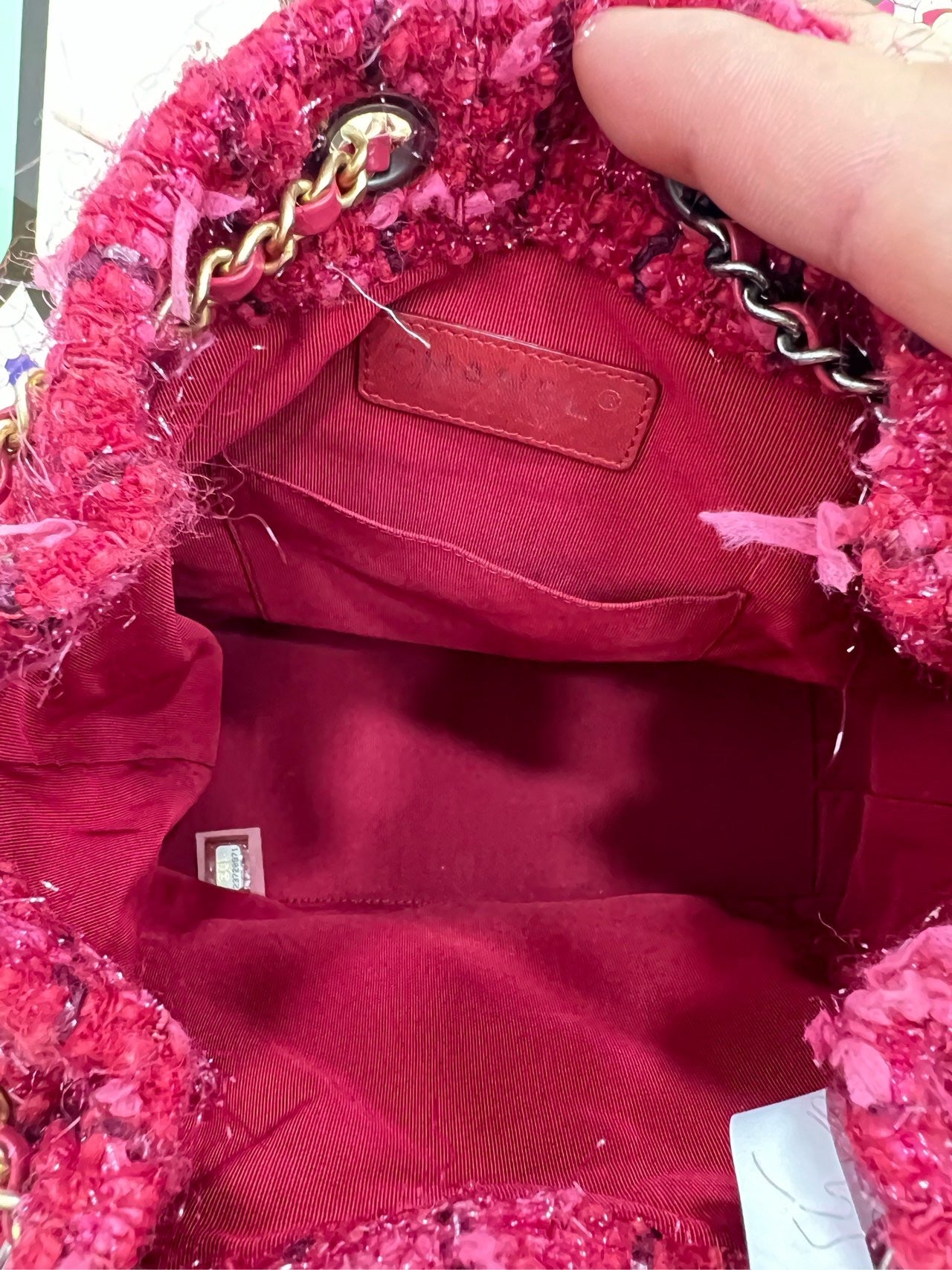Chanel - Gabrielle Backpack - Tweed and cowhide leather - Red - (Small)